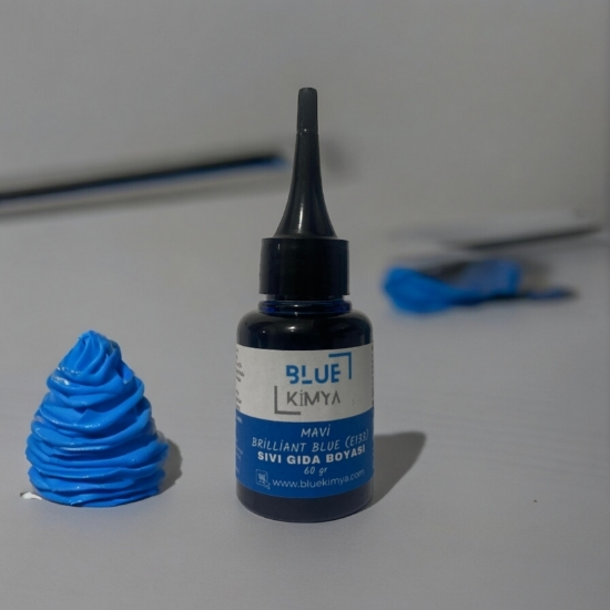Sıvı Brilliant Blue (E133) -  Su bazlı Likit Gıda Boyası Mavi