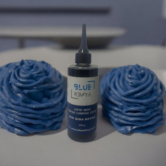 Sıvı Indigo Carmine (E132) - Su bazlı Likit Gıda Boyası Koyu Mavi (Indigo Karmin) Sıvı Indigo Carmine (E132) - Su bazlı Likit Gıda Boyası Koyu Mavi (Indigo Karmin)